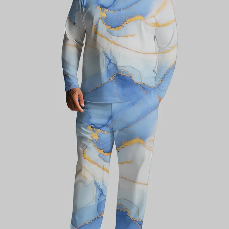 A Simple And Elegant Men's Printed Casual Suit